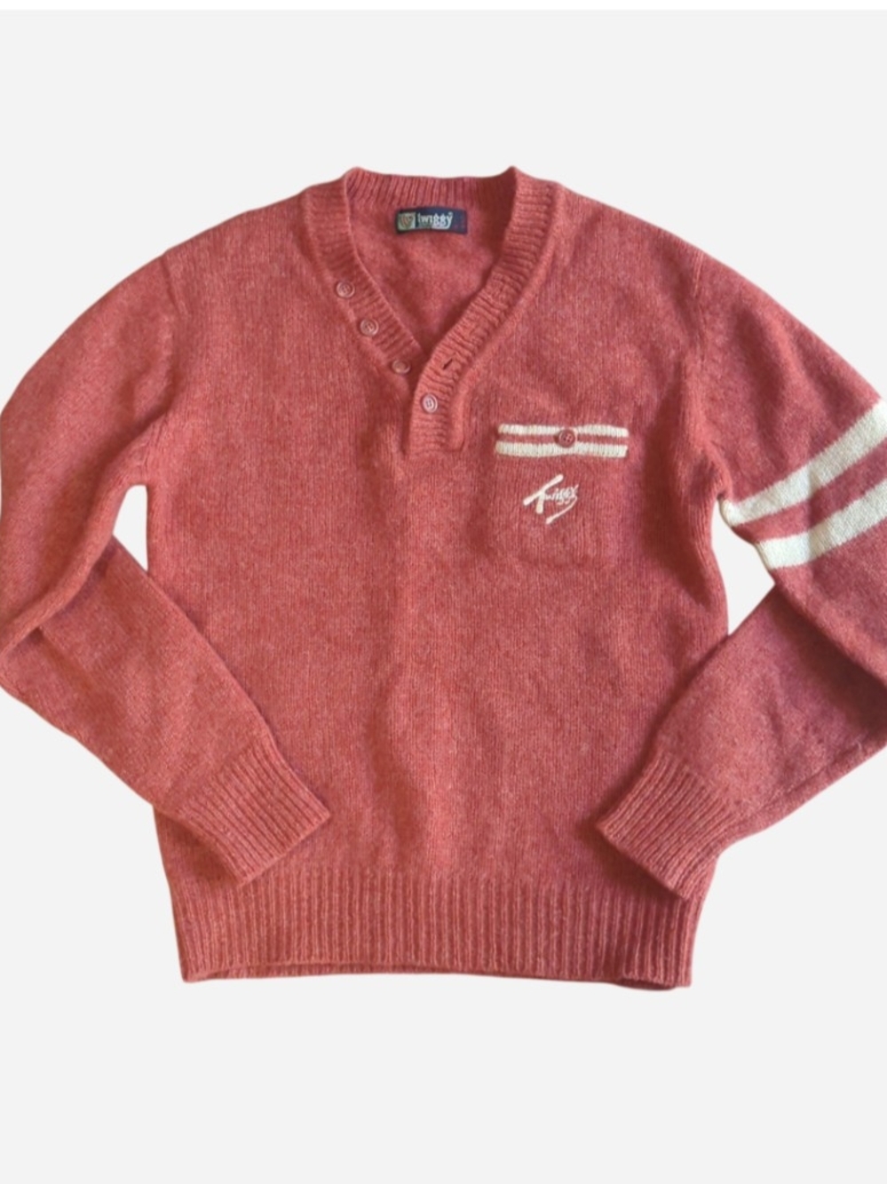 Vintage 60s Twiggy Wool Sweater Sz S